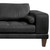 Armen Living Wynne Contemporary Loveseat in Genuine Black Leather with Brown Wood Legs