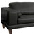 Armen Living Wynne Contemporary Sofa in Genuine Black Leather with Brown Wood Legs