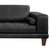 Armen Living Wynne Contemporary Sofa in Genuine Black Leather with Brown Wood Legs