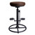 Xane Modern Adjustable Backless Barstool in Industrial Grey and Brown Fabric