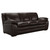 Armen Living Zanna Contemporary Sofa in Genuine Dark Brown Leather with Brown Wood Legs
