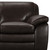 Armen Living Zanna Contemporary Sofa in Genuine Dark Brown Leather with Brown Wood Legs