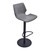Armen Living Zuma Adjustable Swivel Metal Barstool in Vintage Gray Faux Leather and Black Metal Finish