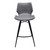 Armen Living Zurich 30" Bar Height Metal Barstool in Vintage Gray Faux Leather and Black Metal Finish