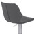 Armen Living Zuma Adjustable Metal Barstool in Vintage Gray Faux Leather with Brushed Stainless Steel Finish