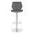 Armen Living Zuma Adjustable Metal Barstool in Vintage Gray Faux Leather with Brushed Stainless Steel Finish