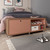 Manhattan Comfort Windsor 53.62 TV Stand with Casters in Ceramic Pink and Nature