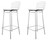 Manhattan Comfort Madeline 41.73" Barstool, Set of 2 in Silver and Black