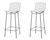 Manhattan Comfort Madeline 41.73"  Barstool, Set of 2 with Seat Cushion in Charcoal Grey and White