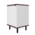 Manhattan Comfort Mosholu Nightstand with 2 Shelves in White and Nut Brown