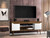 Manhattan Comfort Bradley 62.99 TV Stand Rustic Brown and White  with 2 Media Shelves and 2 Storage Shelves in Rustic Brown and White  with Solid Wood Legs