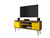 Manhattan Comfort Bradley 62.99 TV Stand Rustic Brown and Yellow  with 2 Media Shelves and 2 Storage Shelves in Rustic Brown and Yellow  with Solid Wood Legs