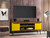 Manhattan Comfort Bradley 62.99 TV Stand Rustic Brown and Yellow  with 2 Media Shelves and 2 Storage Shelves in Rustic Brown and Yellow  with Solid Wood Legs