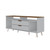 Manhattan Comfort Rockefeller 62.99 TV Stand with Metal Legs and 2 Drawers in Off White and Nature