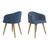 Manhattan Comfort Kari Velvet MatelassÃƒÆ’Ã‚Â© Accent Chair in Blue - Set of 2