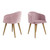 Manhattan Comfort Kari Velvet MatelassÃƒÆ’Ã‚Â© Accent Chair in Rose Pink - Set of 2