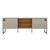 Manhattan Comfort Loft 70.47 Modern TV Stand with Media Shelves and Steel Legs in Off White and Wood