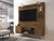 Manhattan Comfort Baxter 62.99 Freestanding Mid-Century Modern Entertainment Center with LED Lights and DÃƒÆ’Ã‚Â©cor Shelves in Rustic Brown