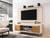 Manhattan Comfort Baxter 62.99 Mid-Century Modern TV Stand and Liberty Panel with Media and Display Shelves in Off White and Cinnamon