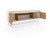 Manhattan Comfort Baxter 62.99 Mid-Century Modern TV Stand and Liberty Panel with Media and Display Shelves in Cinnamon and Off White