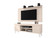 Manhattan Comfort Baxter 62.99 Mid-Century Modern TV Stand and Liberty Panel with Media and Display Shelves in Off White