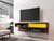 Manhattan Comfort Astor 70.86 Modern Floating Entertainment Center 1.0 with Media Shelves in Rustic Brown and Yellow