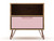 Manhattan Comfort Rockefeller 1.0 Mid-Century- Modern Nightstand with 1-Drawer in Nature and Rose Pink