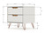 Manhattan Comfort Rockefeller 2.0 Mid-Century- Modern Nightstand with 2-Drawer in Off White and Nature