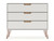 Manhattan Comfort Rockefeller Mid-Century- Modern Dresser with 3- Drawers in Off White and Nature