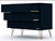 Manhattan Comfort Rockefeller Mid-Century- Modern Dresser with 3- Drawers in Tatiana Midnight Blue