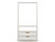 Manhattan Comfort Rockefeller Mid-Century - Modern Open Wardrobe Armoire Closet with 2 Drawers in Off White and Nature