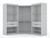 Manhattan Comfort Mulberry Open 3 Sectional Modern Wardrobe Corner Closet with 4 Drawers - Set of 3 in White