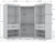 Manhattan Comfort Mulberry Open 3 Sectional Modern Wardrobe Corner Closet with 4 Drawers - Set of 3 in White