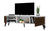 Manhattan Comfort Doyers 70.87 Mid-Century Modern TV Stand in White and Nut Brown