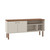 Manhattan Comfort Windsor 53.54 Modern TV Stand with Media Shelves and Solid Wood Legs in Off White and Nature