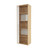 Manhattan Comfort Cypress Mid-Century- Modern Bookcase with 5 Shelves in Nature and Off White