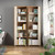 Manhattan Comfort Cypress Mid-Century- Modern Bookcase with 5 Shelves- Set of 2 in Nature and Off White