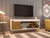Manhattan Comfort Baxter Mid-Century- Modern 53.54" TV Stand with Wine Rack in Off White and Cinnamon