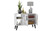 Manhattan Comfort Mid-Century- Modern Amsterdam 35.43" Sideboard with 4 Shelves in White Marble