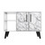 Manhattan Comfort Mid-Century- Modern Amsterdam 35.43" Sideboard with 4 Shelves in White Marble