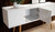 Manhattan Comfort Trinity 59.84" Mid- Century Modern Sideboard with Solid Wood Legs in White Gloss