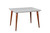Manhattan Comfort Utopia 47.24" Modern Beveled Rectangular Dining Table with Glass Top in White Gloss