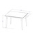 Manhattan Comfort Utopia 47.24" Modern Beveled Rectangular Dining Table with Glass Top in Off White