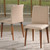 Manhattan Comfort Charles 2-Piece Dining Chair in Dark Beige