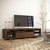 Manhattan Comfort Cabrini TV Stand and Floating Wall TV Panel with LED Lights 2.2 in Nut Brown