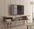 Manhattan Comfort Utopia 70.47" TV Stand with Splayed Wooden Legs and 4 Shelves in Off White and Maple Cream