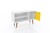 Manhattan Comfort Liberty 42.52" Mid-Century - Modern TV Stand with 2 Shelves and 1 Door in White and Yellow