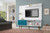 Manhattan Comfort Liberty 70.87" Freestanding Entertainment Center with Overhead shelf in White and Aqua Blue