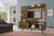 Manhattan Comfort Liberty 70.87" Freestanding Entertainment Center with Overhead shelf in Rustic Brown