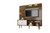 Manhattan Comfort Liberty 70.87" Freestanding Entertainment Center with Overhead shelf in Rustic Brown and White